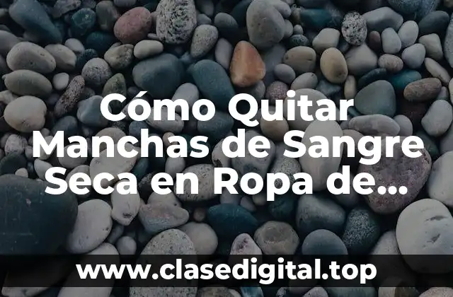 Cómo Quitar Manchas de Sangre Seca en Ropa de Color de manera efectiva