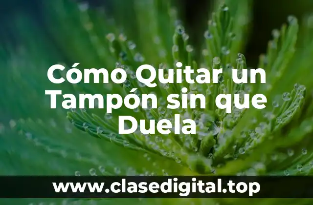 Cómo Quitar un Tampón sin que Duela