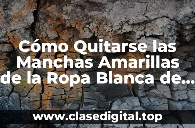 Cómo Quitarse las Manchas Amarillas de la Ropa Blanca de Forma Efectiva