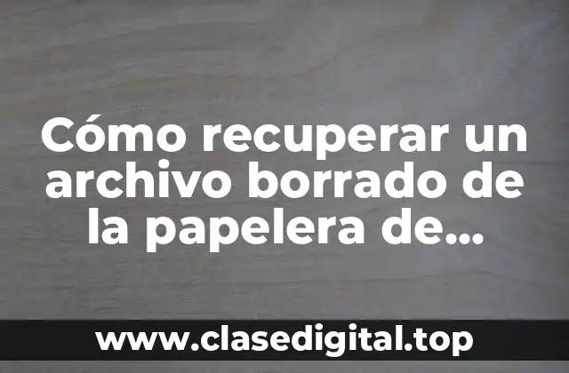 Cómo recuperar un archivo borrado de la papelera de manera segura y efectiva