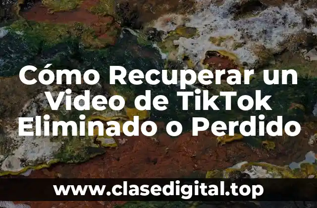 Cómo Recuperar un Video de TikTok Eliminado o Perdido