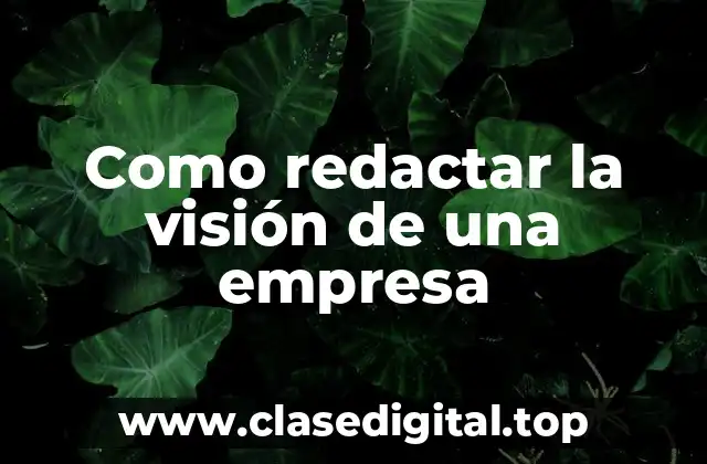 Como redactar la visión de una empresa