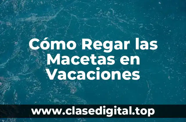 Cómo Regar las Macetas en Vacaciones