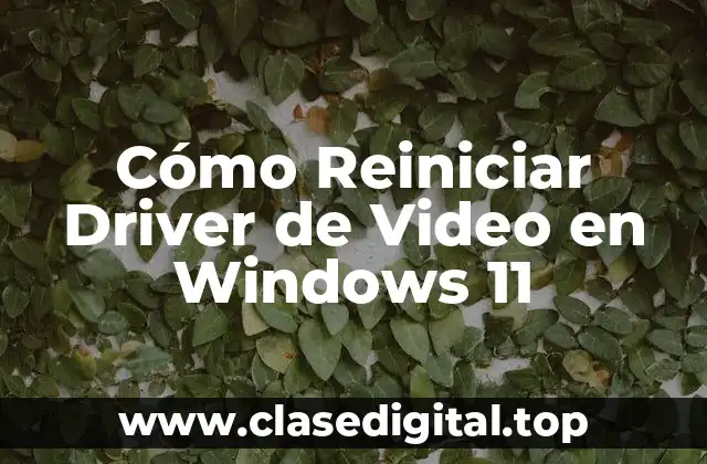 ¿Por qué es necesario reiniciar el driver de video en Windows 11?