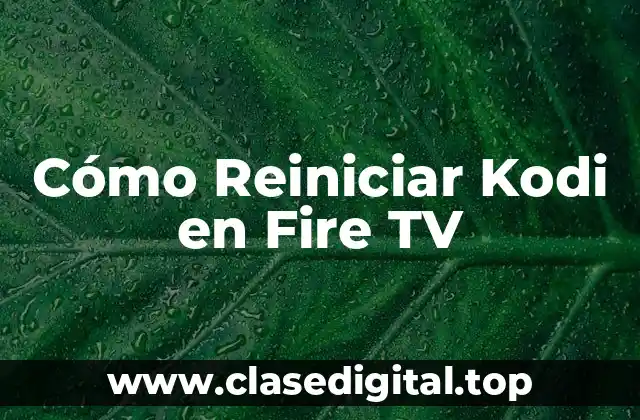 Cómo Reiniciar Kodi en Fire TV