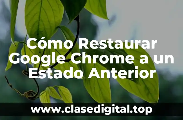 Cómo Restaurar Google Chrome a un Estado Anterior