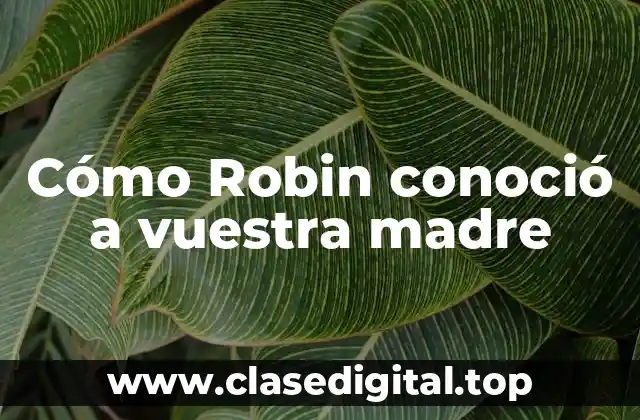 Cómo Robin conoció a vuestra madre