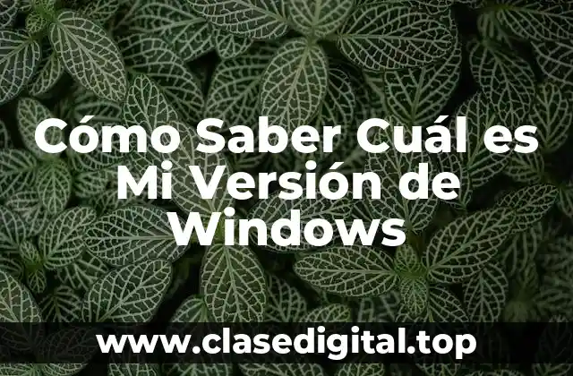Cómo Saber Cuál es Mi Versión de Windows