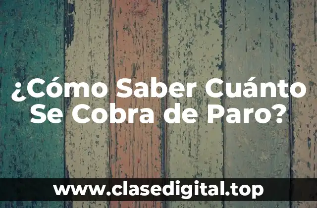 ¿Cómo Saber Cuánto Se Cobra de Paro?