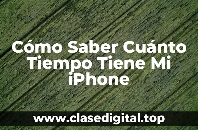 Cómo Saber Cuánto Tiempo Tiene Mi iPhone