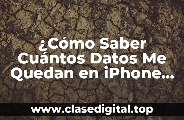 ¿Cómo Saber Cuántos Datos Me Quedan en iPhone 11?