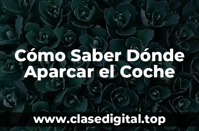 Cómo Saber Dónde Aparcar el Coche