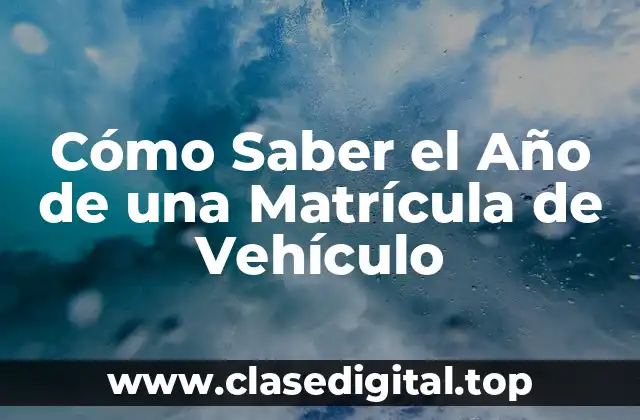 Cómo Saber el Año de una Matrícula de Vehículo