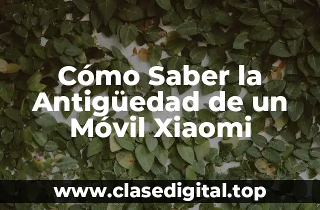 Cómo Saber la Antigüedad de un Móvil Xiaomi