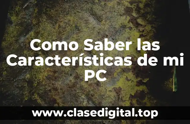 ¿Qué son las Características de mi PC?