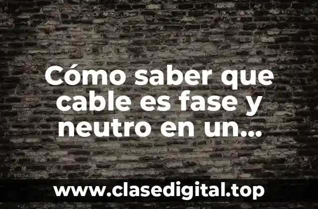 Cómo saber que cable es fase y neutro en un sistema eléctrico