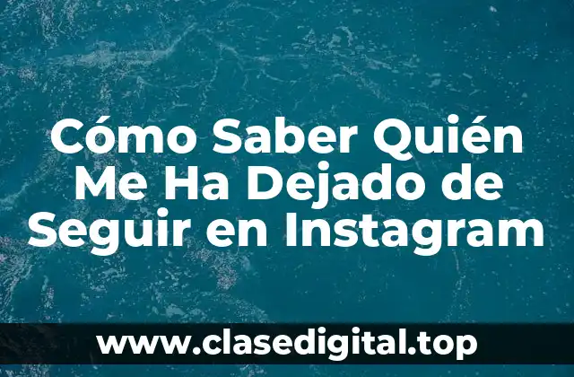Cómo Saber Quién Me Ha Dejado de Seguir en Instagram