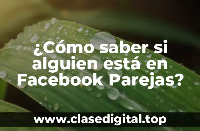 ¿Cómo saber si alguien está en Facebook Parejas?