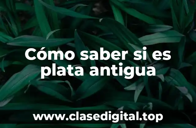 Cómo saber si es plata antigua