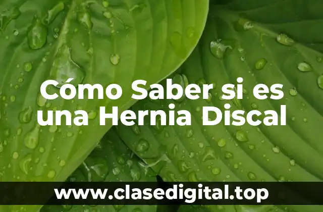 Cómo Saber si es una Hernia Discal