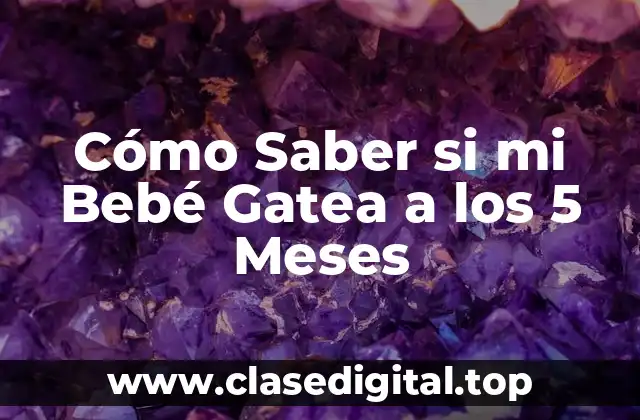 Cómo Saber si mi Bebé Gatea a los 5 Meses
