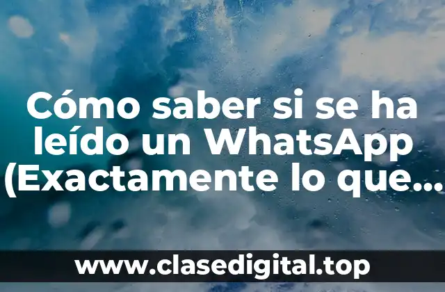 Cómo saber si se ha leído un WhatsApp (Exactamente lo que buscas)