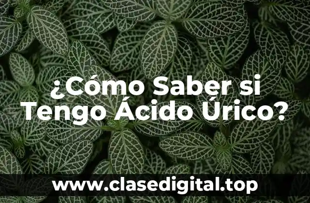 ¿Cómo Saber si Tengo Ácido Úrico?