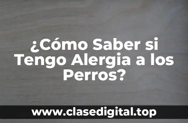 ¿Cómo Saber si Tengo Alergia a los Perros?