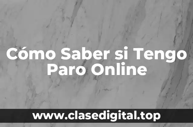 Cómo Saber si Tengo Paro Online