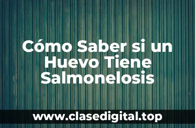 Cómo Saber si un Huevo Tiene Salmonelosis