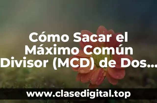 ¿Qué es el Máximo Común Divisor (MCD)?
