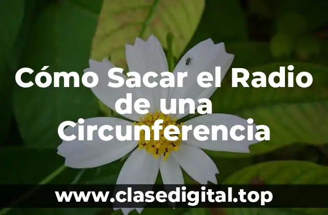 Cómo Sacar el Radio de una Circunferencia
