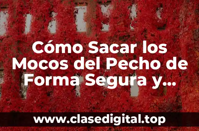 Cómo Sacar los Mocos del Pecho de Forma Segura y Efectiva