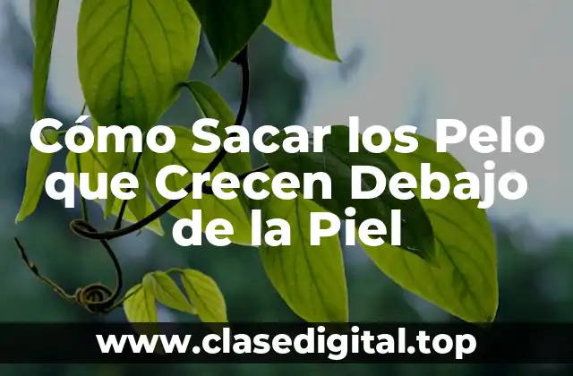 Cómo Sacar los Pelo que Crecen Debajo de la Piel