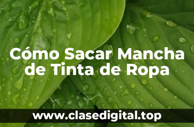 Cómo Sacar Mancha de Tinta de Ropa