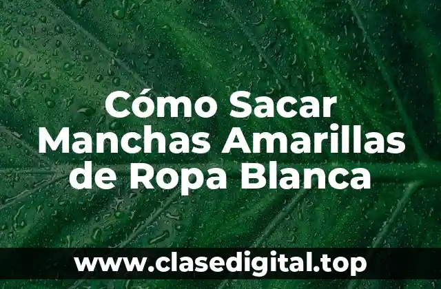 Causas Comunes de las Manchas Amarillas en la Ropa Blanca