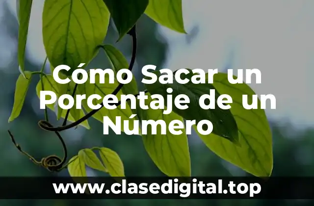 Cómo Sacar un Porcentaje de un Número