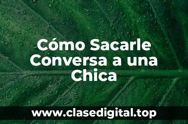 Cómo Sacarle Conversa a una Chica