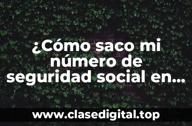 ¿Cómo saco mi número de seguridad social en España?