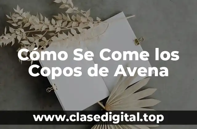 Cómo Se Come los Copos de Avena