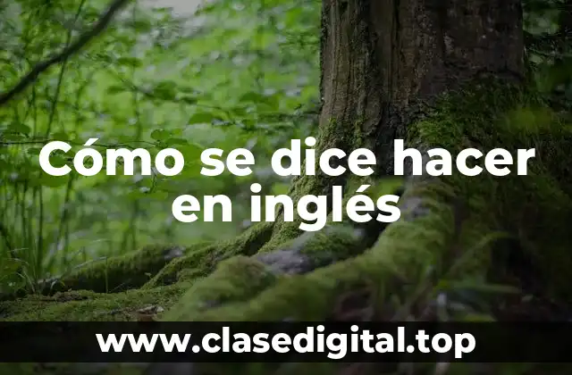 Cómo se dice hacer en inglés