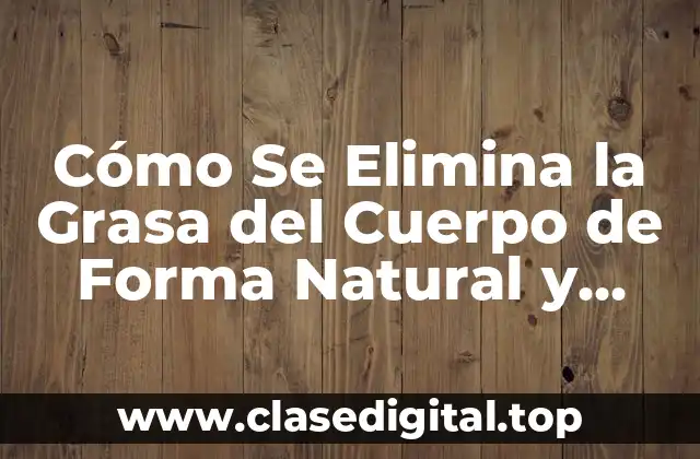 Cómo Se Elimina la Grasa del Cuerpo de Forma Natural y Segura