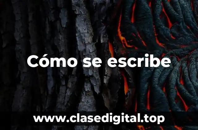 Cómo se escribe