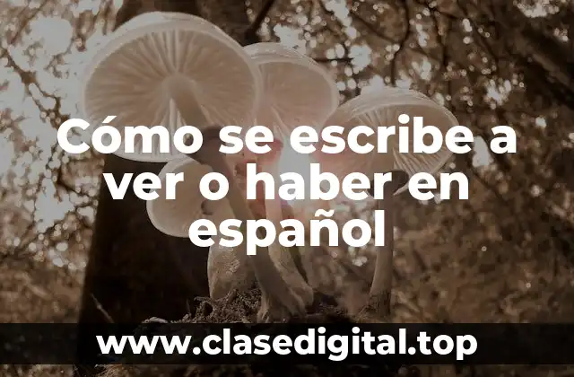 La regla general: a ver con infinitivo