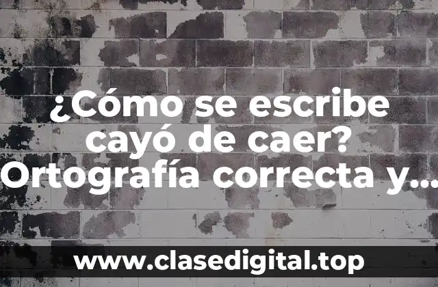¿Cómo se escribe cayó de caer? Ortografía correcta y errores comunes