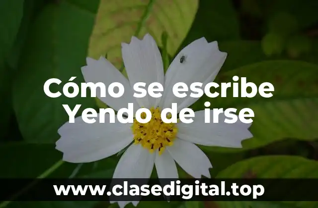 Cómo se escribe Yendo de irse