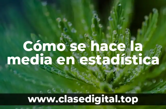 Cómo se hace la media en estadística