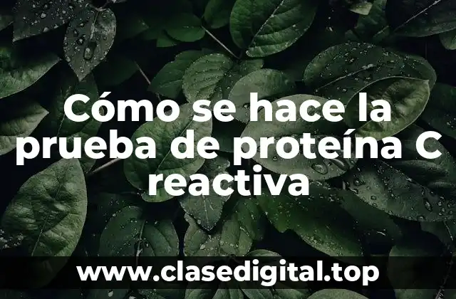 Cómo se hace la prueba de proteína C reactiva