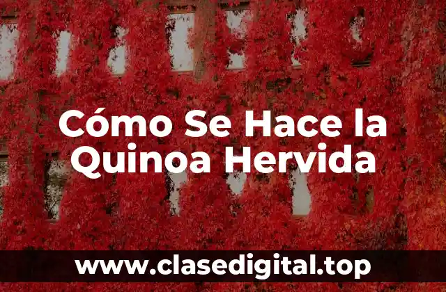 Cómo Se Hace la Quinoa Hervida