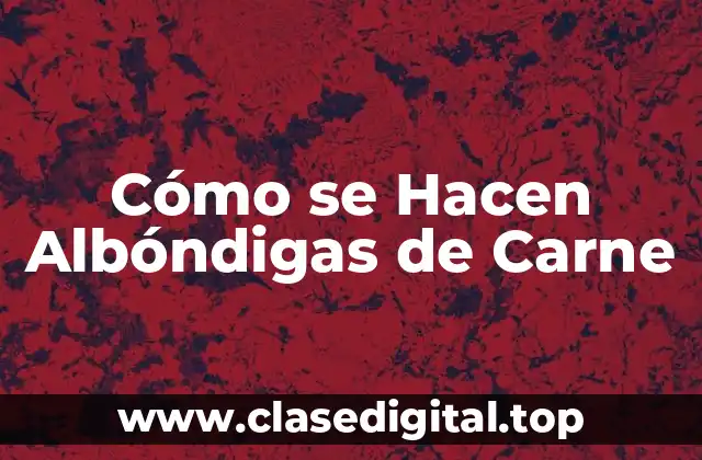 Cómo se Hacen Albóndigas de Carne